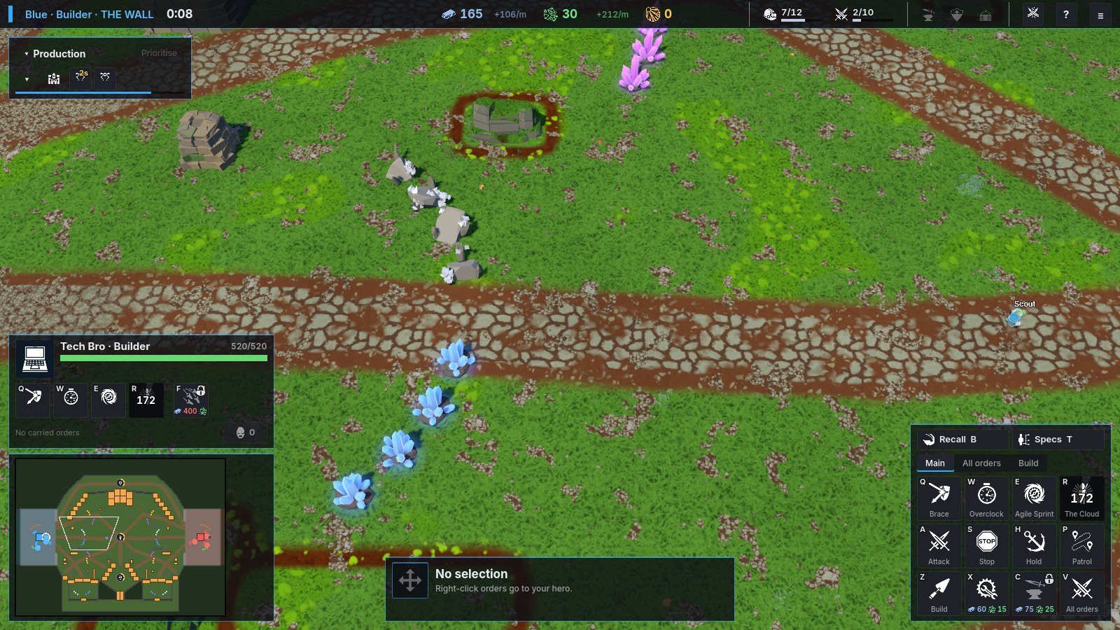 A match: units on the paths between the bases.