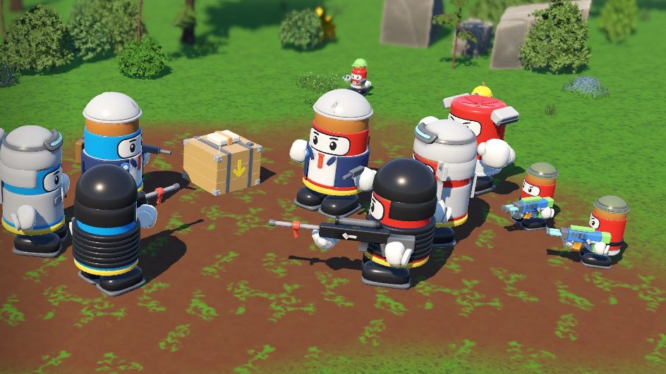 Wrong Ends' title screen: the heroes facing off in a clearing.